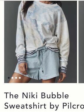 Pilcro Anthropologie Nikki Bubble Sweatshirt Current Online$88 NWOT Oversized S